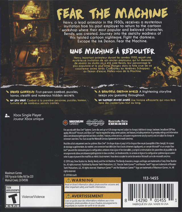 Bendy And The Ink Machine, Rooster Teeth Games, Nintendo Switch