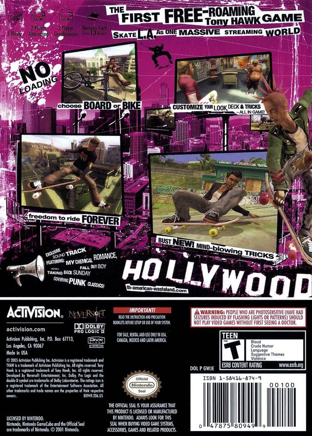 Tony Hawk's American Wasteland Box Shot for GameCube - GameFAQs