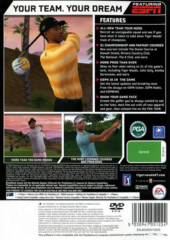 Tiger Woods PGA Tour 07 Box Shot for PC - GameFAQs