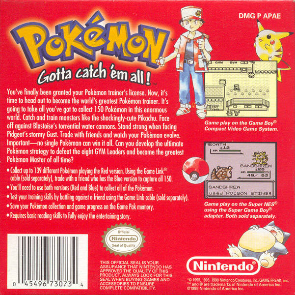 Pokemon Red Version - Game Boy