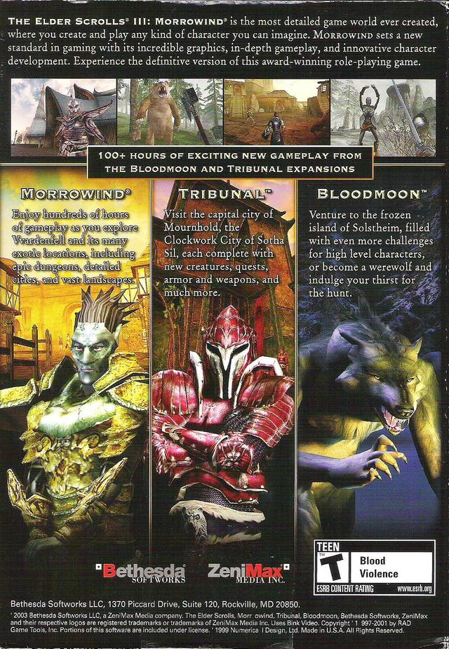 The Elder Scrolls III: Morrowind Box Shot for PC - GameFAQs