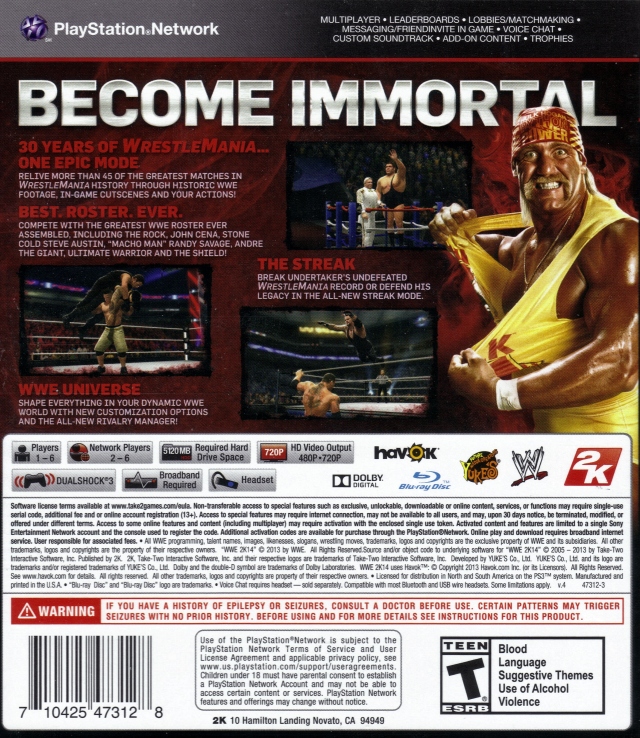 eterno Visualizar síndrome WWE 2K14 Box Shot for PlayStation 3 - GameFAQs