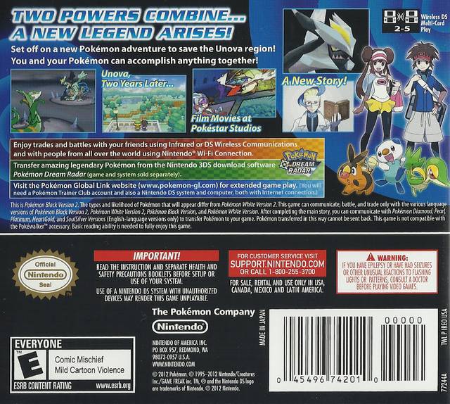 Pokémon Black and White 2 (2012), DS Game