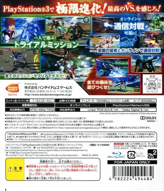 Kidou Senshi Gundam Extreme Vs Box Shot For Playstation 3 Gamefaqs