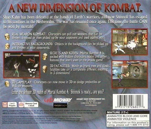 Mortal Kombat 4 - Playthrough (PSX) 