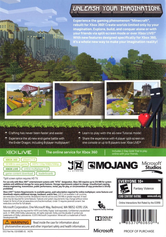 Belastingbetaler Erfgenaam Wegenbouwproces Minecraft: Xbox One Edition Box Shot for Xbox One - GameFAQs