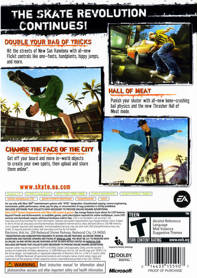 Skate 2 Box Shot for Xbox 360 - GameFAQs