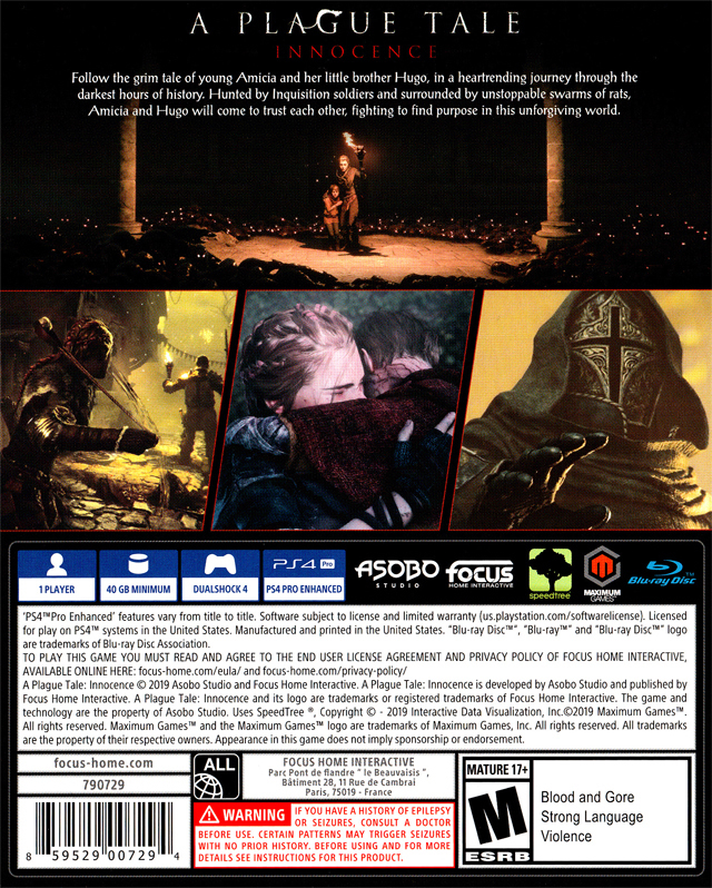 A Plague Tale: Innocence Box Shot for PlayStation 5 - GameFAQs