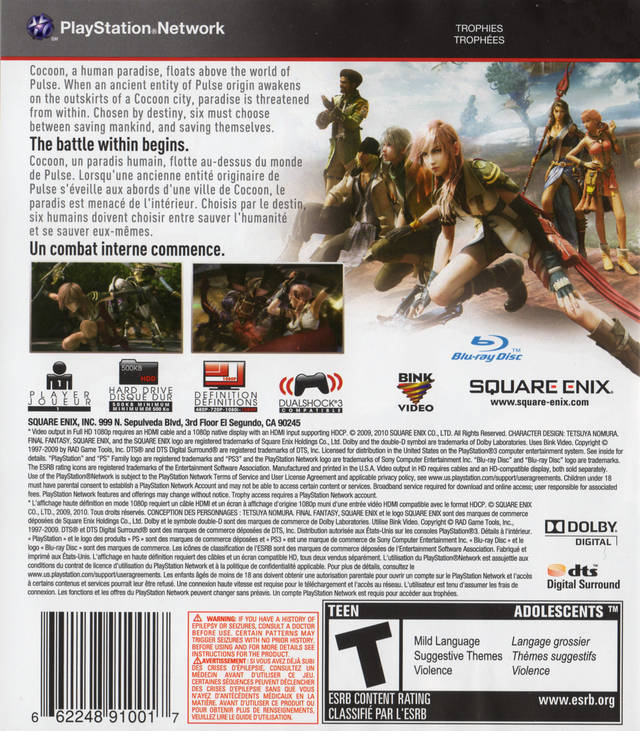 logboek Met opzet Aannemelijk Final Fantasy XIII Box Shot for PlayStation 3 - GameFAQs