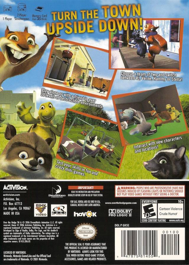 xbox over the hedge cheats