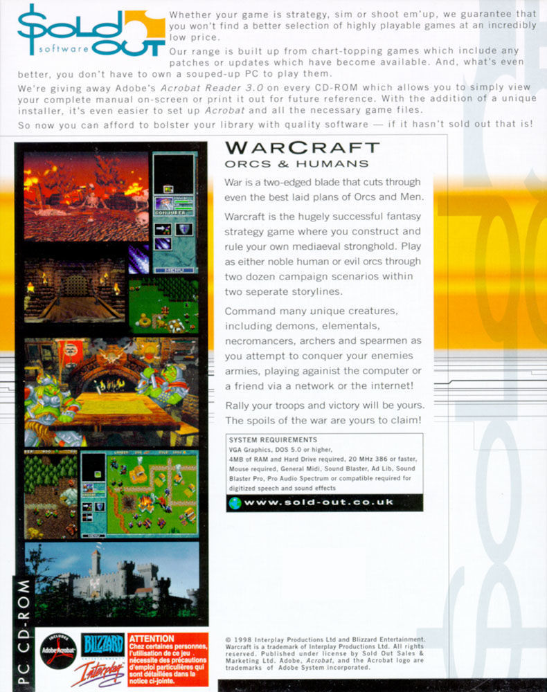 Warcraft: Orcs & Humans Box Shot for Macintosh - GameFAQs