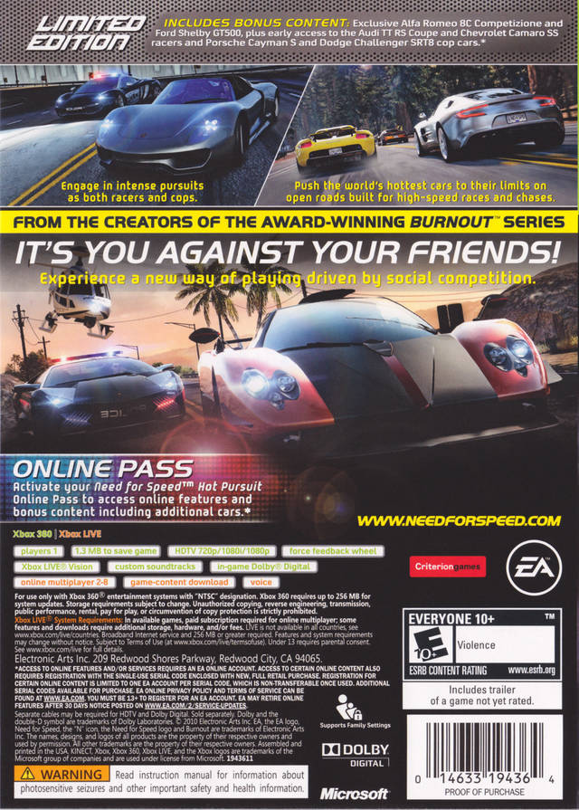Need for Speed Hot Pursuit - Remaster - Microsoft Xbox One for sale online