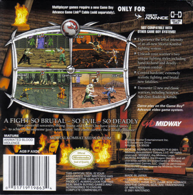 Mortal Kombat: Deadly Alliance Box Shot for Game Boy Advance