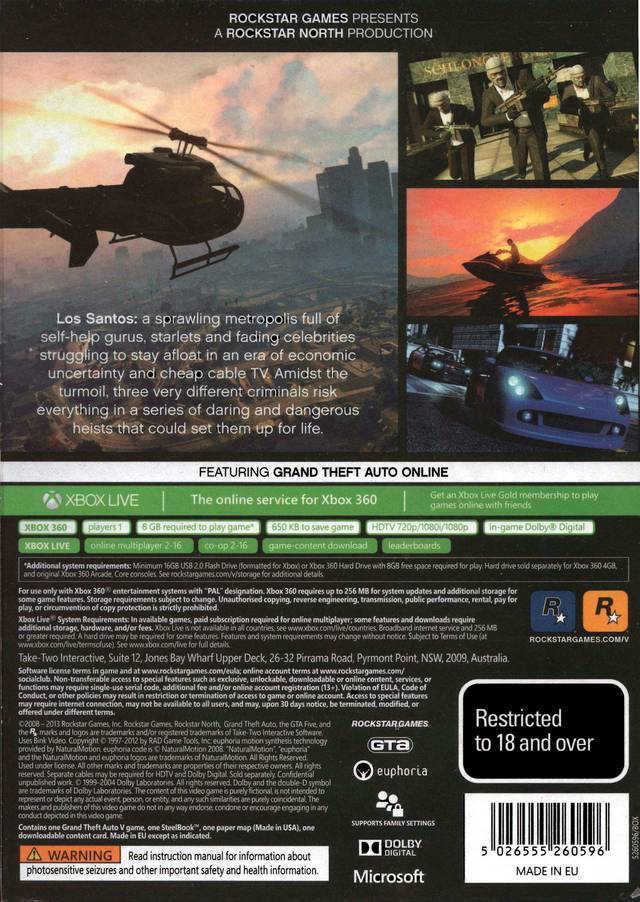 toxiciteit Ondenkbaar eend Grand Theft Auto V Box Shot for Xbox 360 - GameFAQs