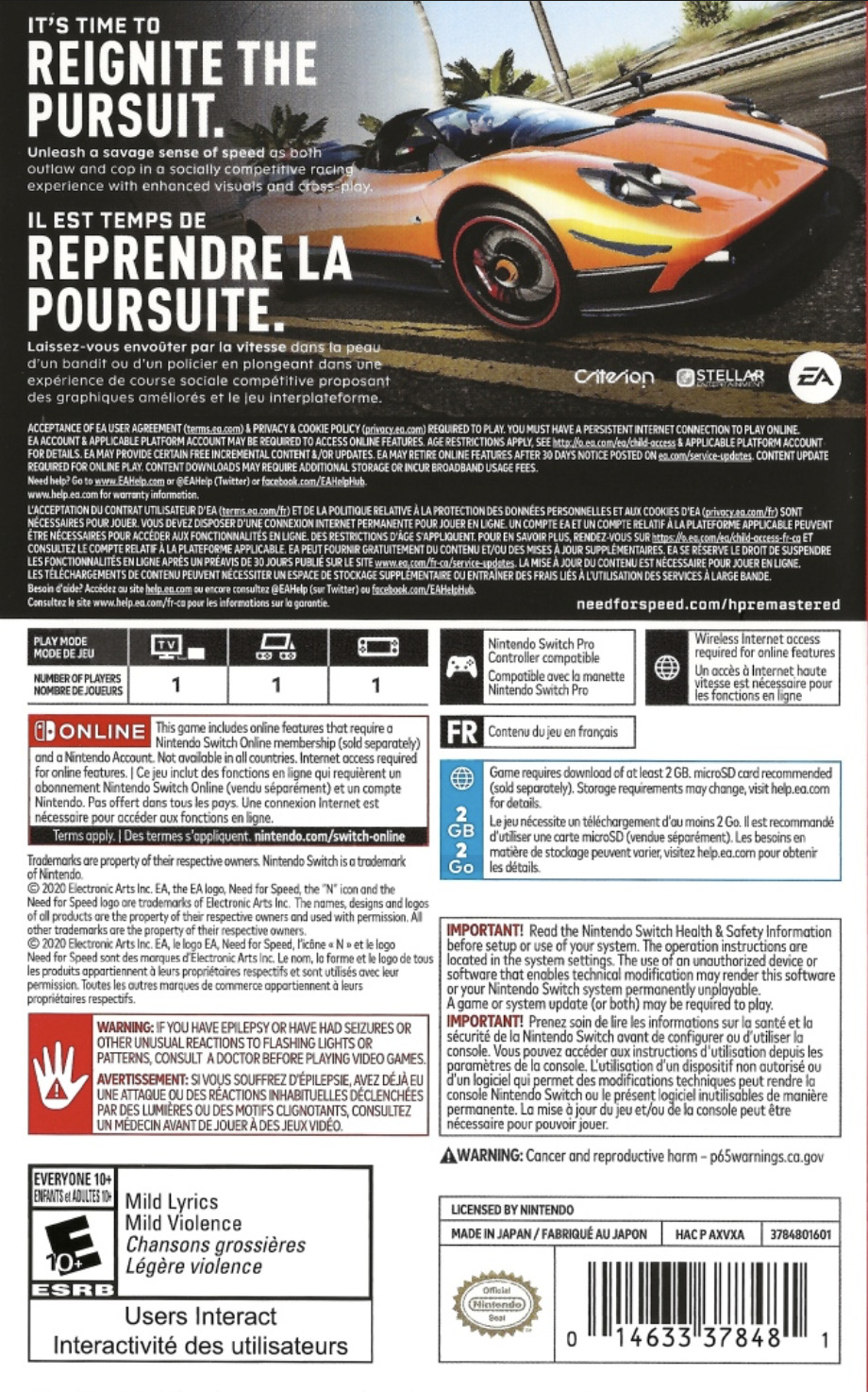 Need for Speed: Hot Pursuit Remastered Box Shot for Nintendo Switch -  GameFAQs | Nintendo-Switch-Spiele