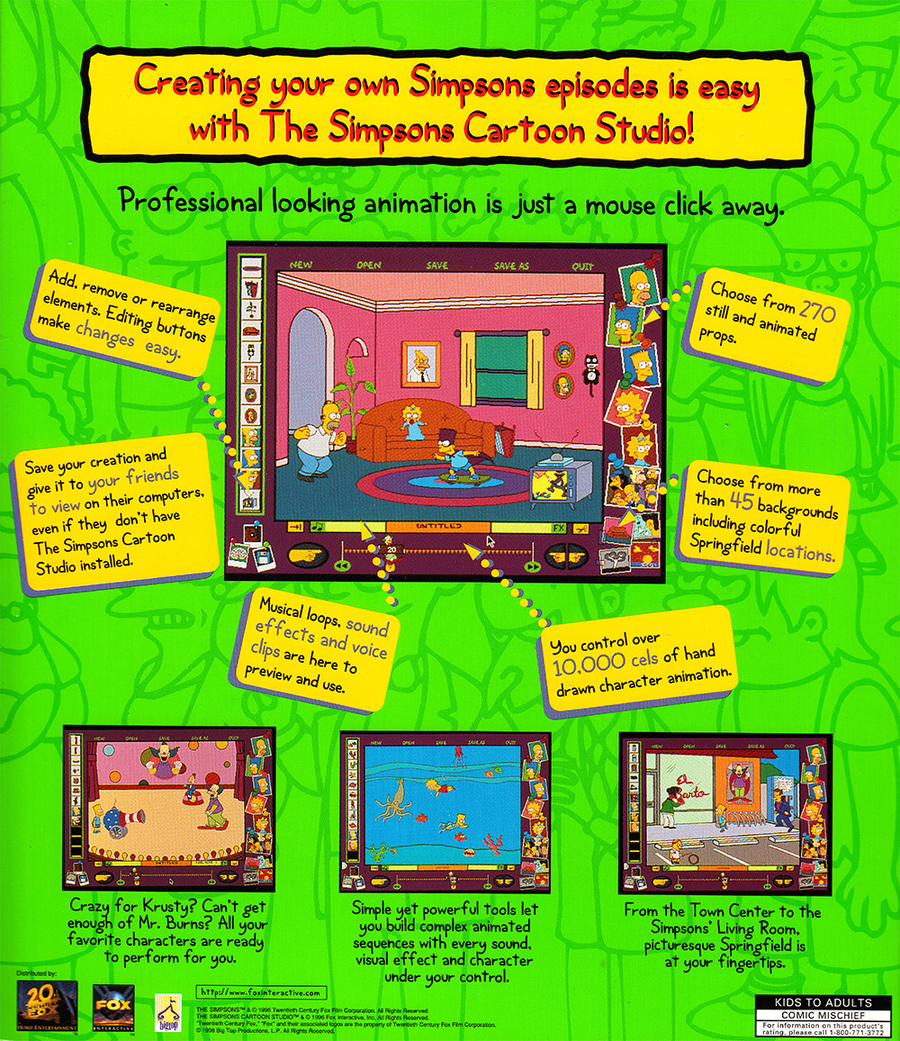 The Simpsons Cartoon Studio Box Shot for PC - GameFAQs