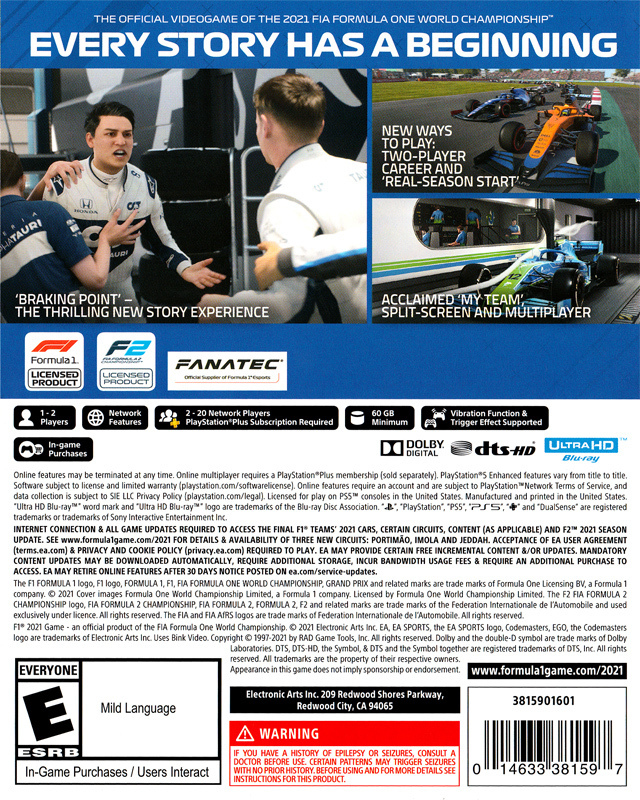 F1 2021 Box Shot for PlayStation 5 - GameFAQs