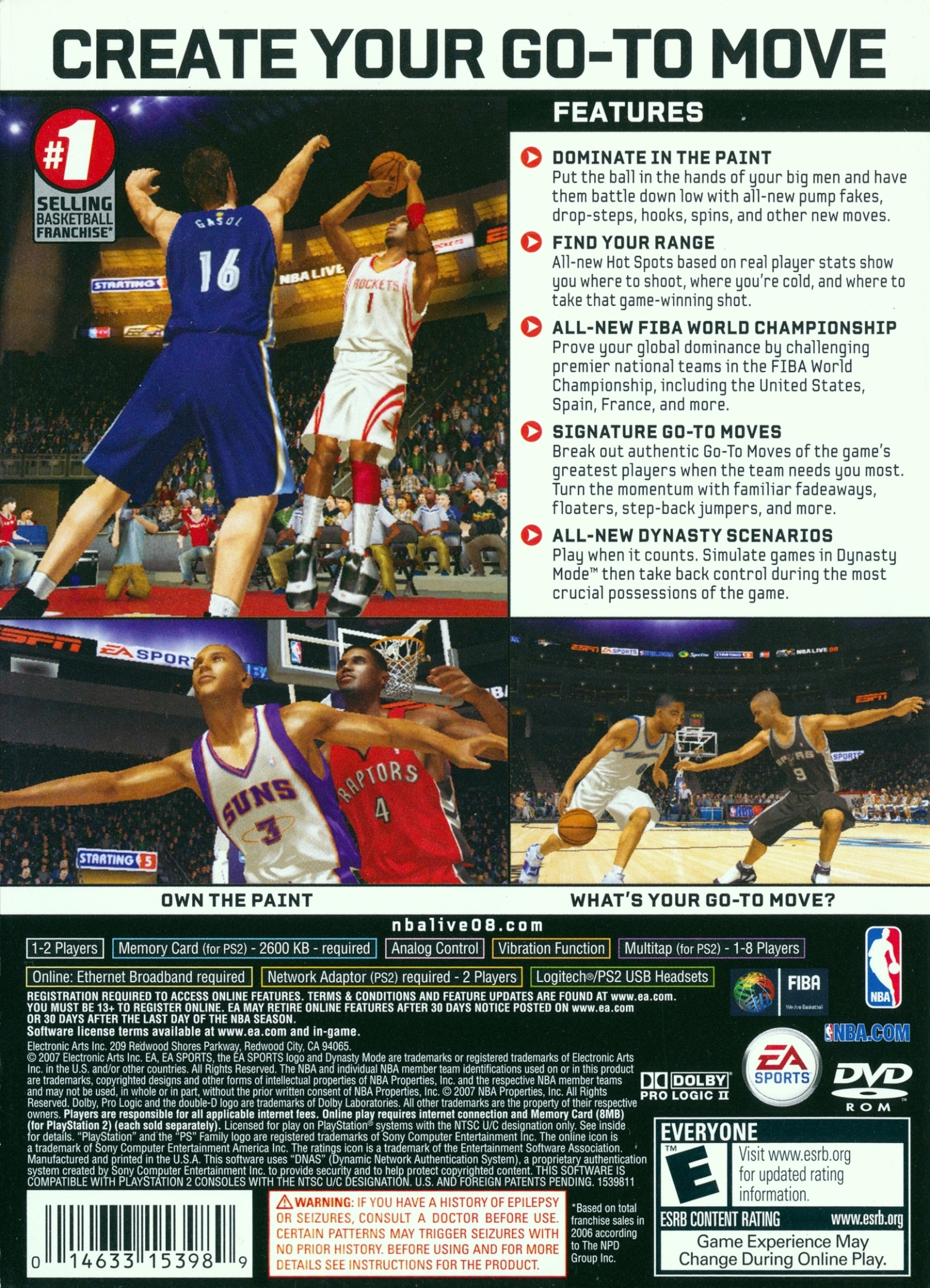 NBA Live 08 Box Shot for PlayStation 2