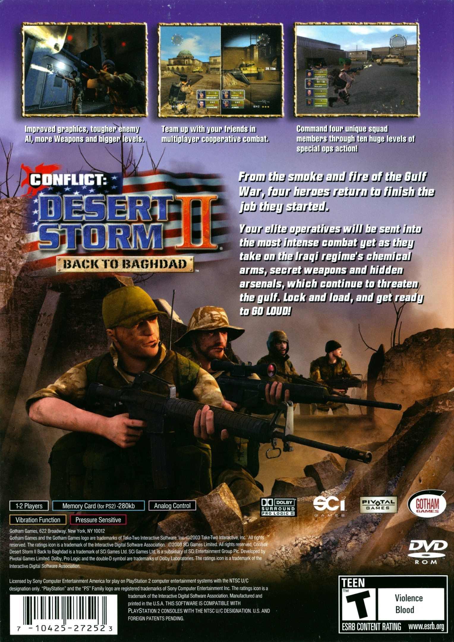Conflict Desert Storm II - Back to Baghdad Box Shot for PC