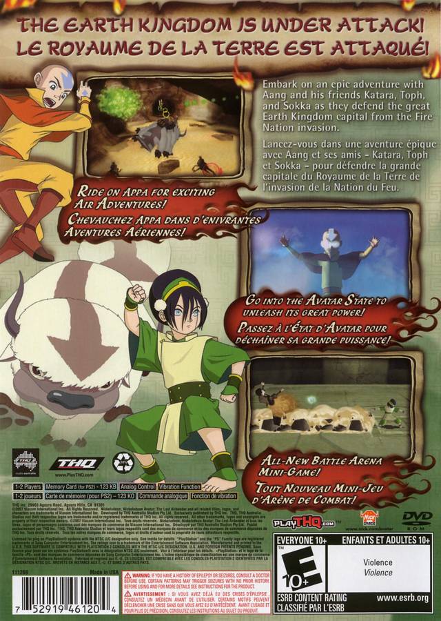 Avatar The Last Airbender  The Burning Earth Box Shot for PlayStation 2   GameFAQs