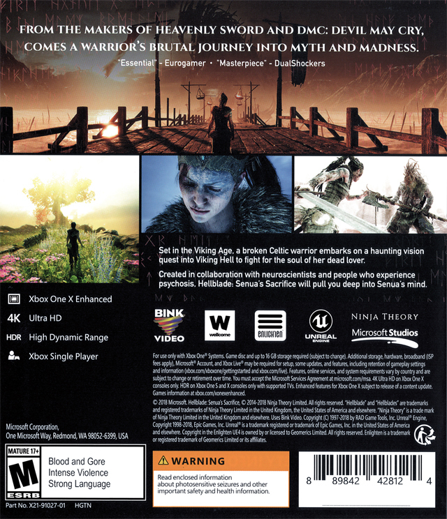 Hellblade: Senua's Sacrifice Box Shot for PlayStation 4 - GameFAQs
