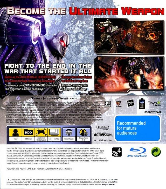 Transformers: Fall of Cybertron - Playstation 3