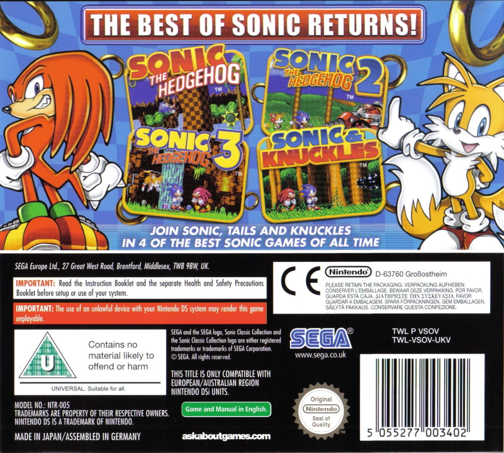 Sonic Classic Collection Box Shot for DS - GameFAQs