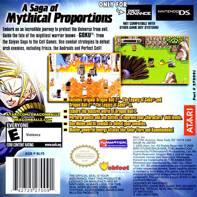 Dragon Ball Z: The Legacy of Goku I & II Box Shot for Game Boy