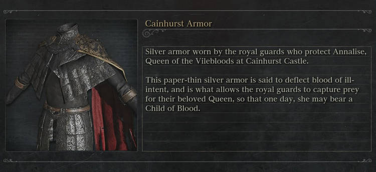 Sold by the Messengers in Hunter's Dream, requires the Cainhurst Badge (44000 Blood Echoe...